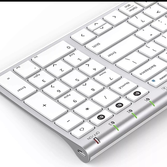iCleverMulti device  IC-GK03 Bluetooth wireless keyboard. White/Silver - Picture 6 of 16
